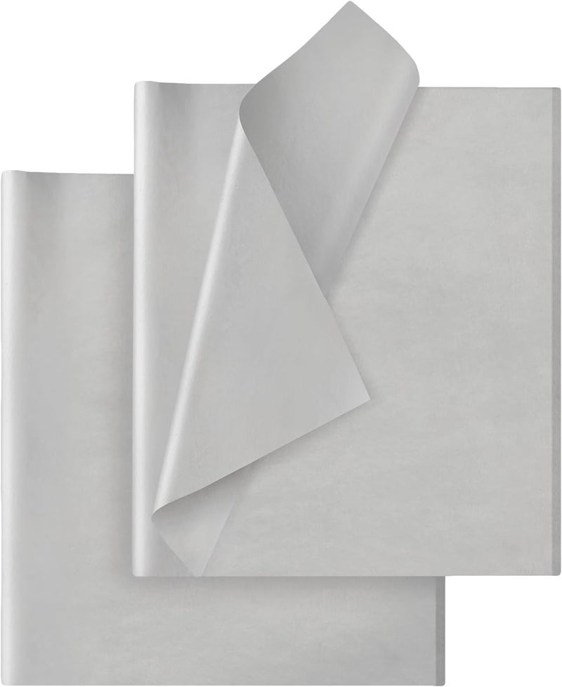 Hlonon Silver Tissue Paper for Gift Bags - 30 Sheets of Silver Wrapping Tissue Paper Bulk Packaging Paper for Weddings Birthday DIY Project Christmas Gift Wrapping Crafts Decor (14 x 20 Inch) - Image 1